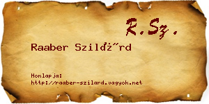 Raaber Szilárd névjegykártya